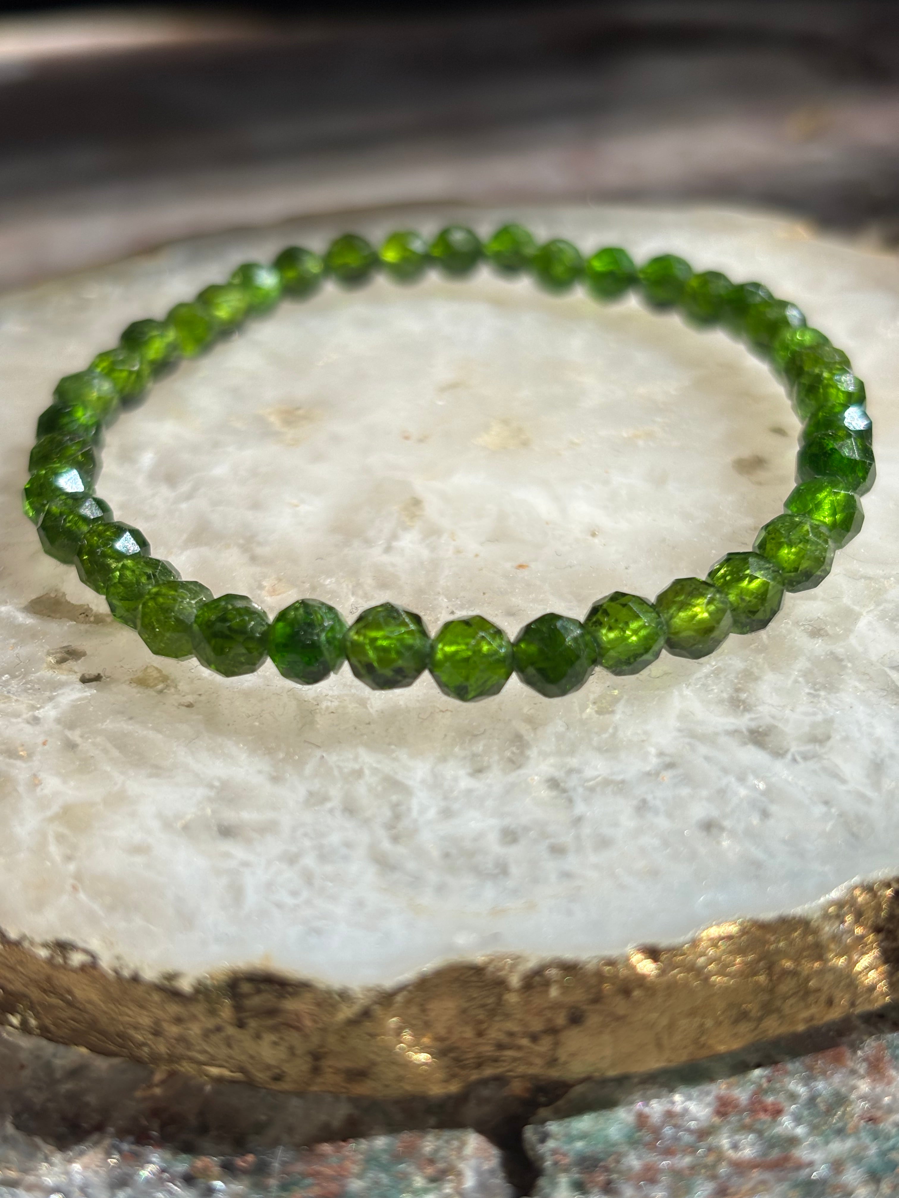 Dioptase Bracelet - Faceted