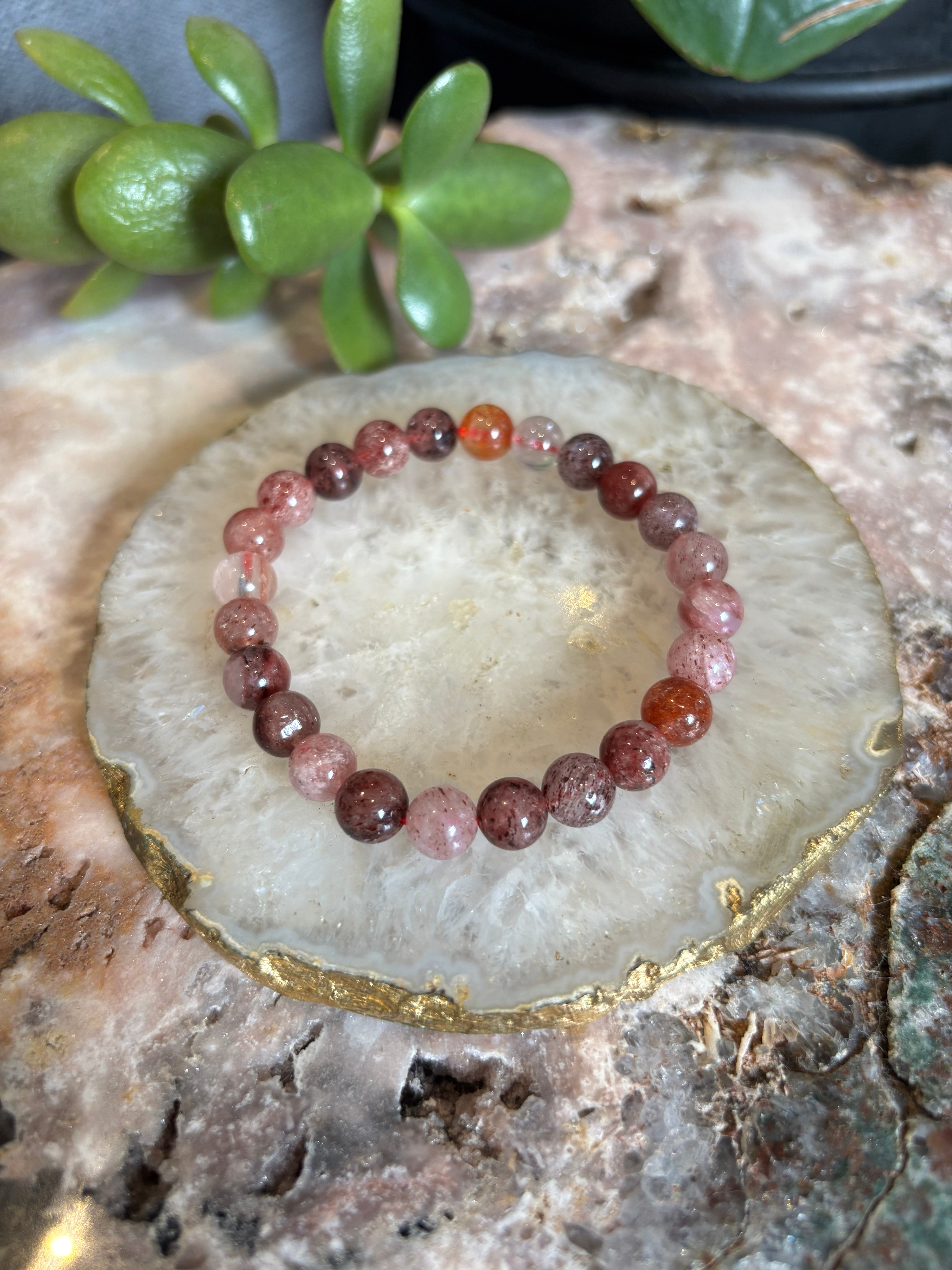 Pink & Red Quartz Mix Bracelet