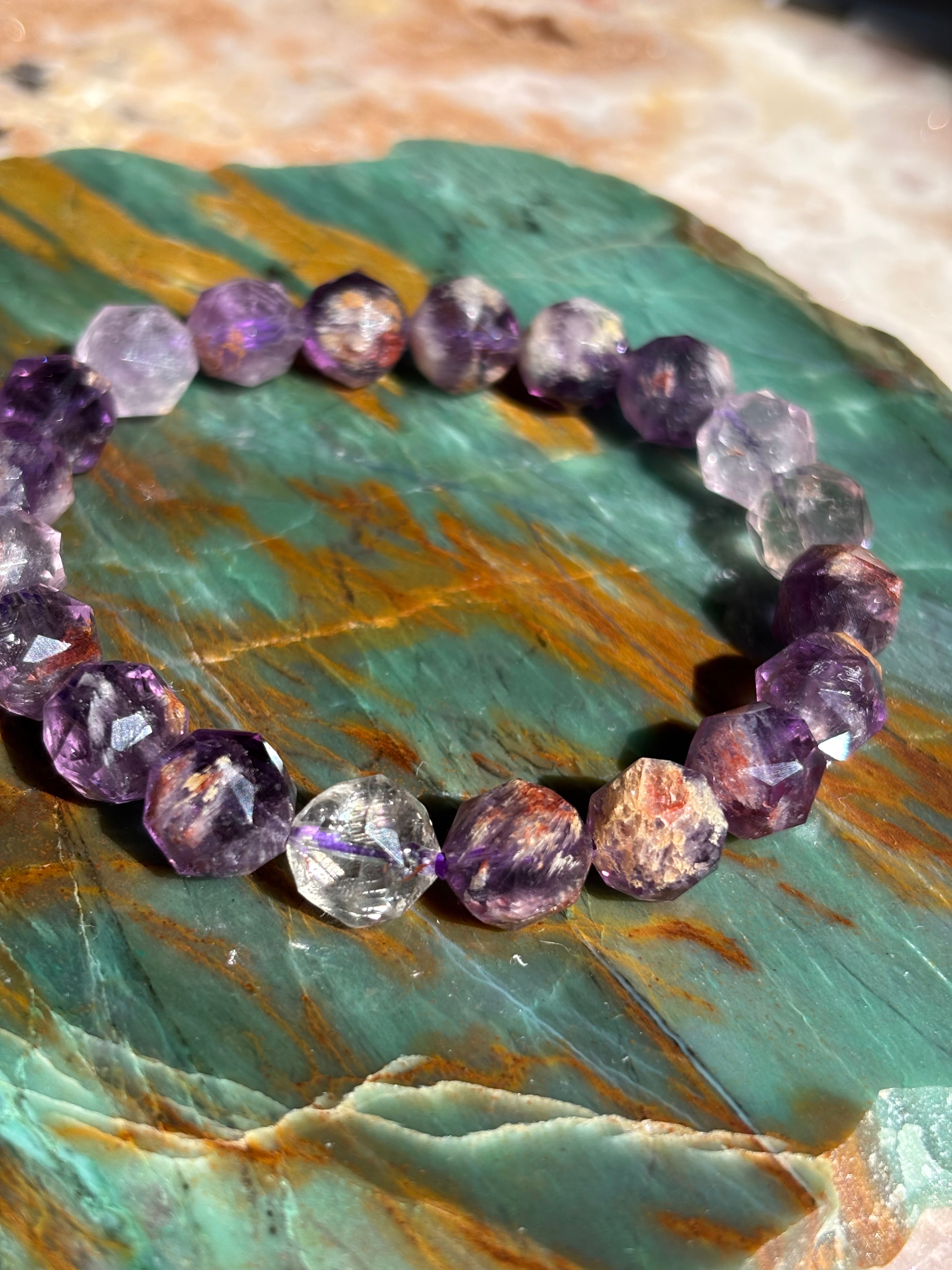 Faceted Cacoxenite Bracelet