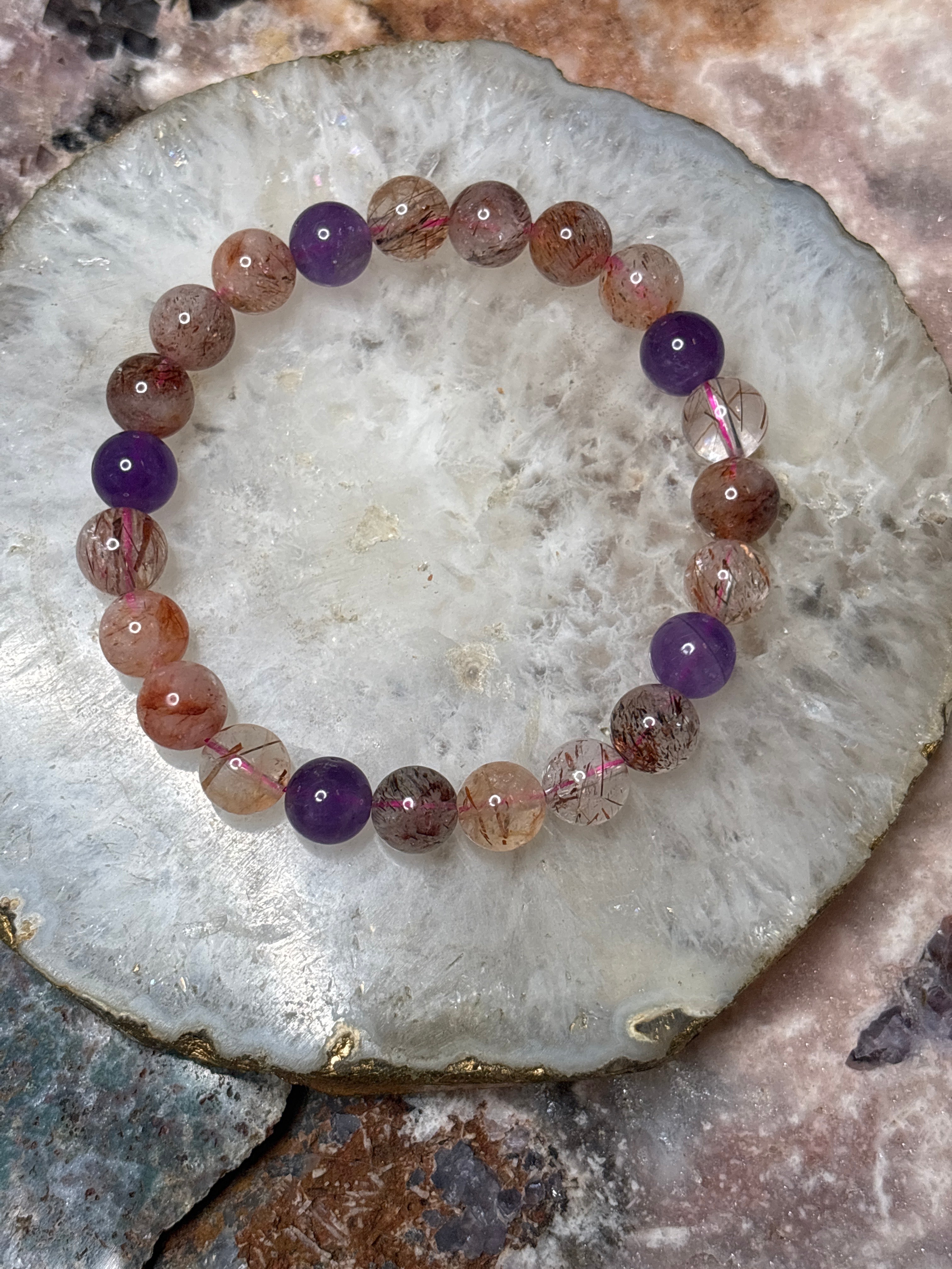 Rutilated Quartz Mix Bracelet