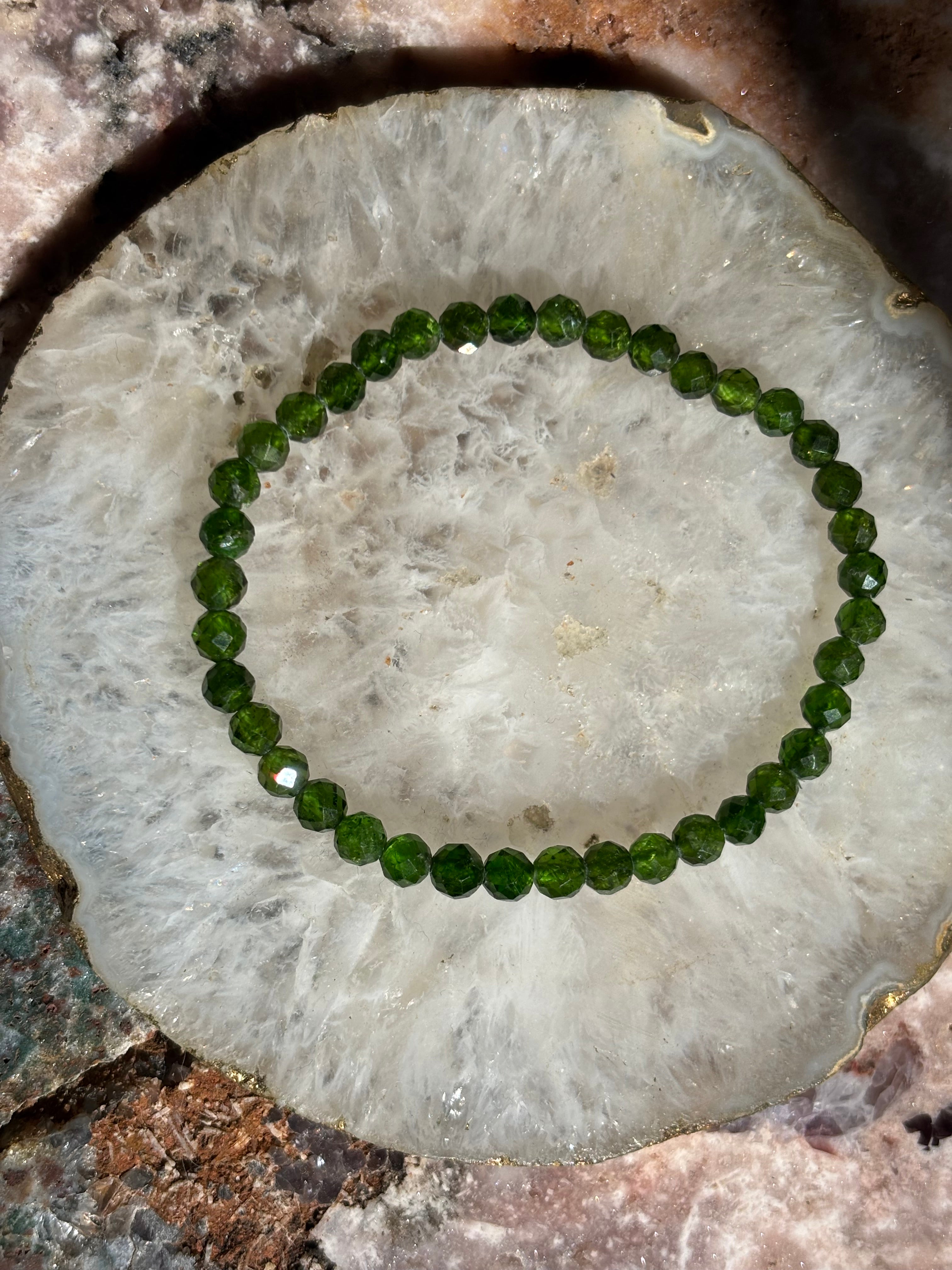 Dioptase Bracelet - Faceted
