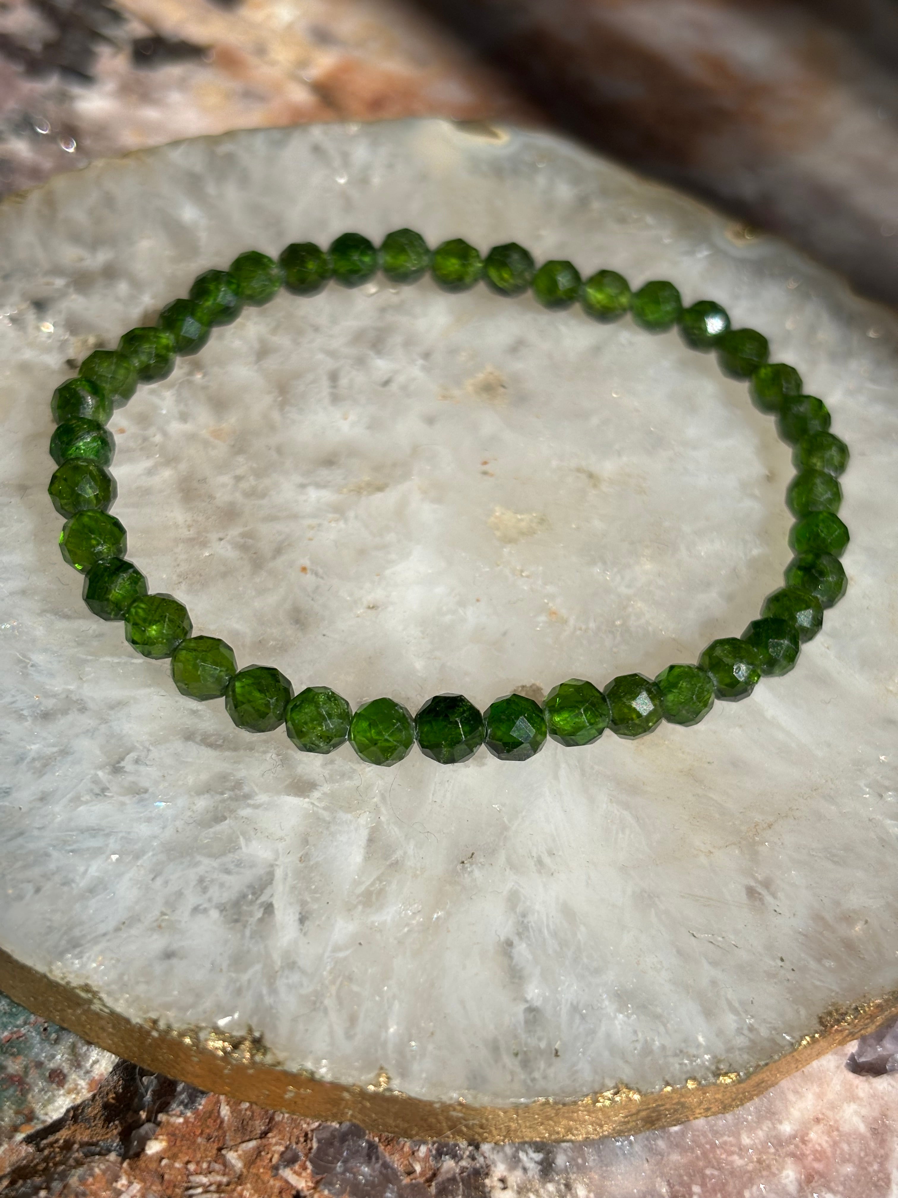Dioptase Bracelet - Faceted