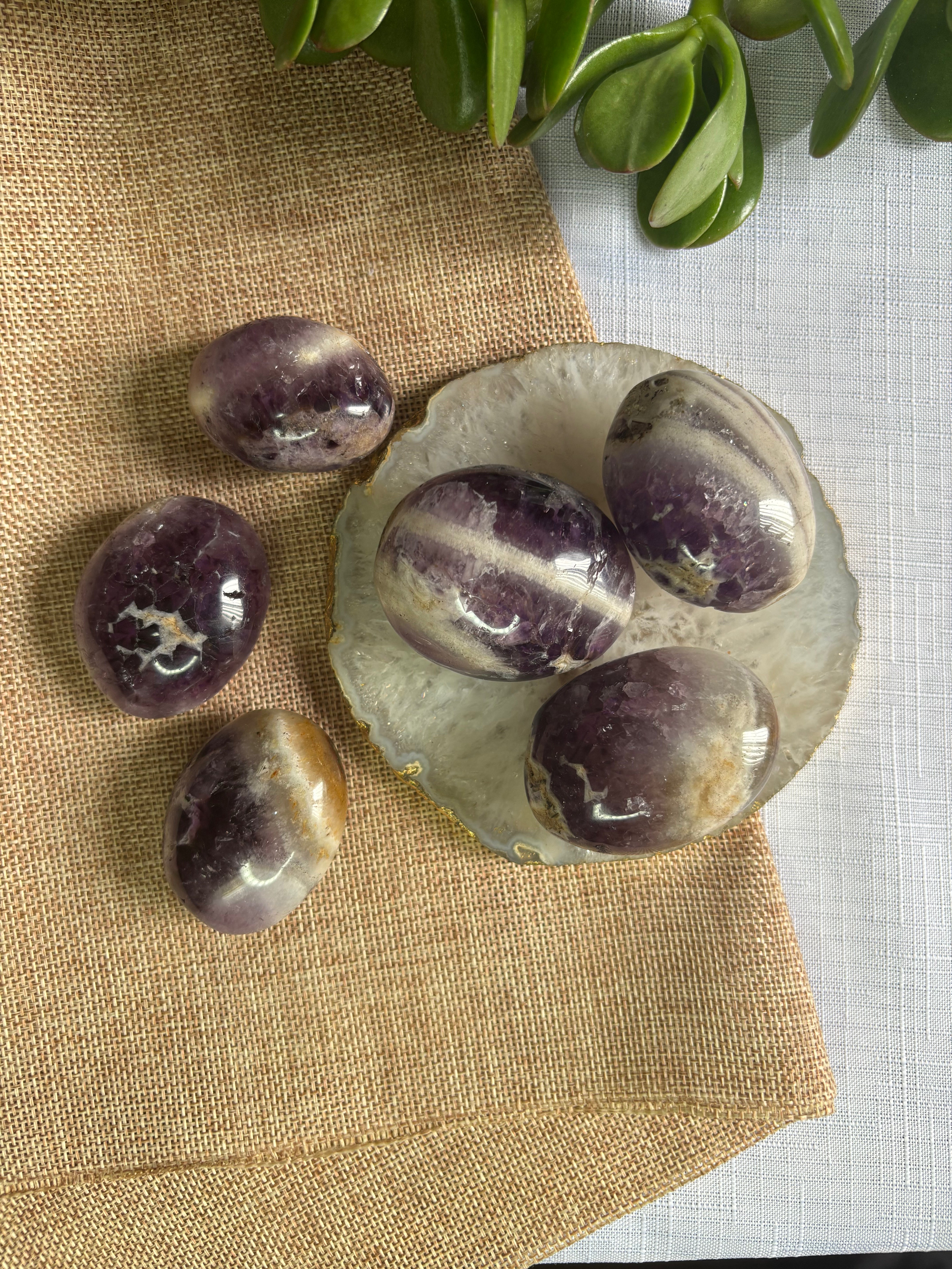 Chevron Amethyst Palm Stone