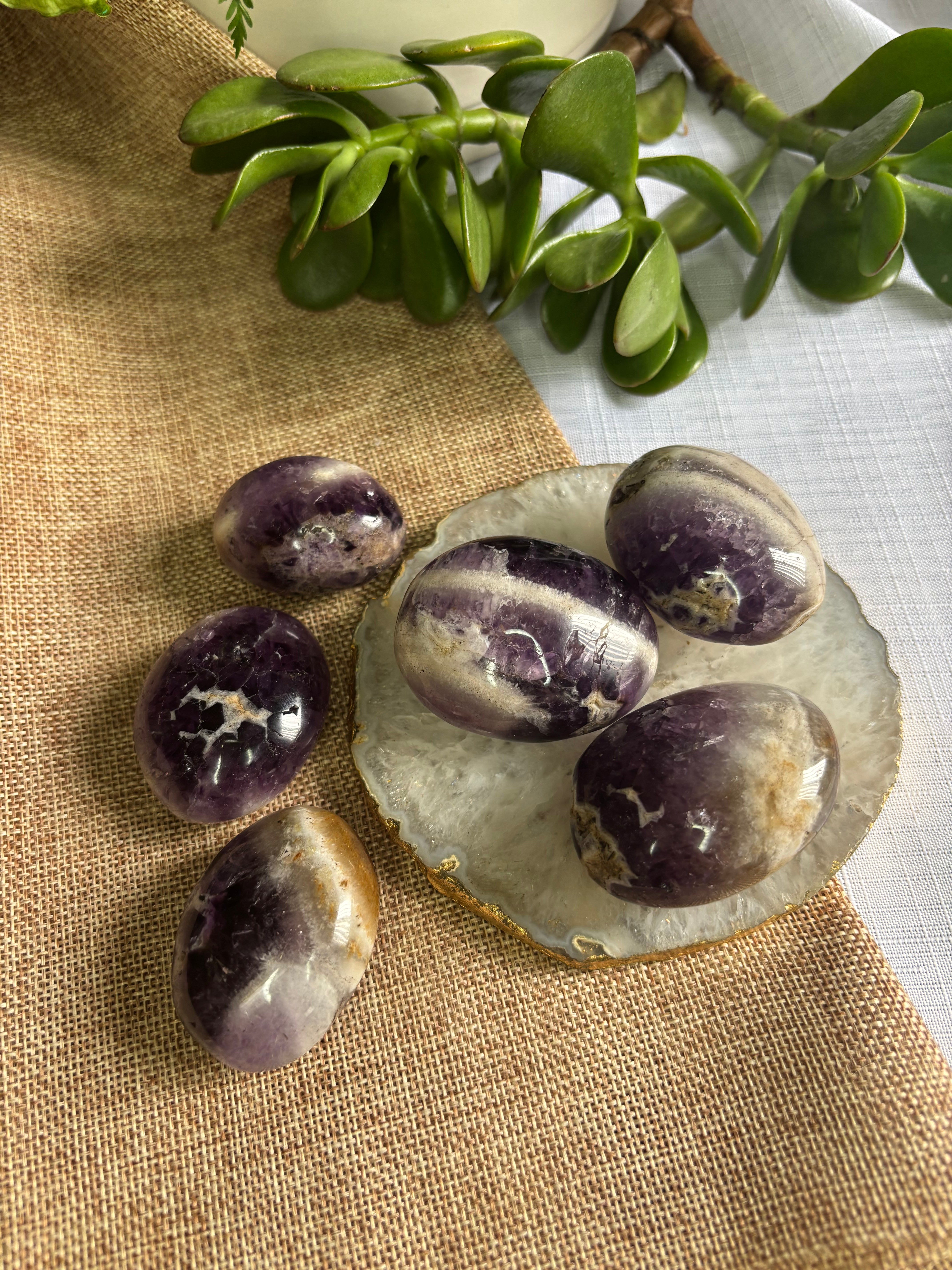Chevron Amethyst Palm Stone