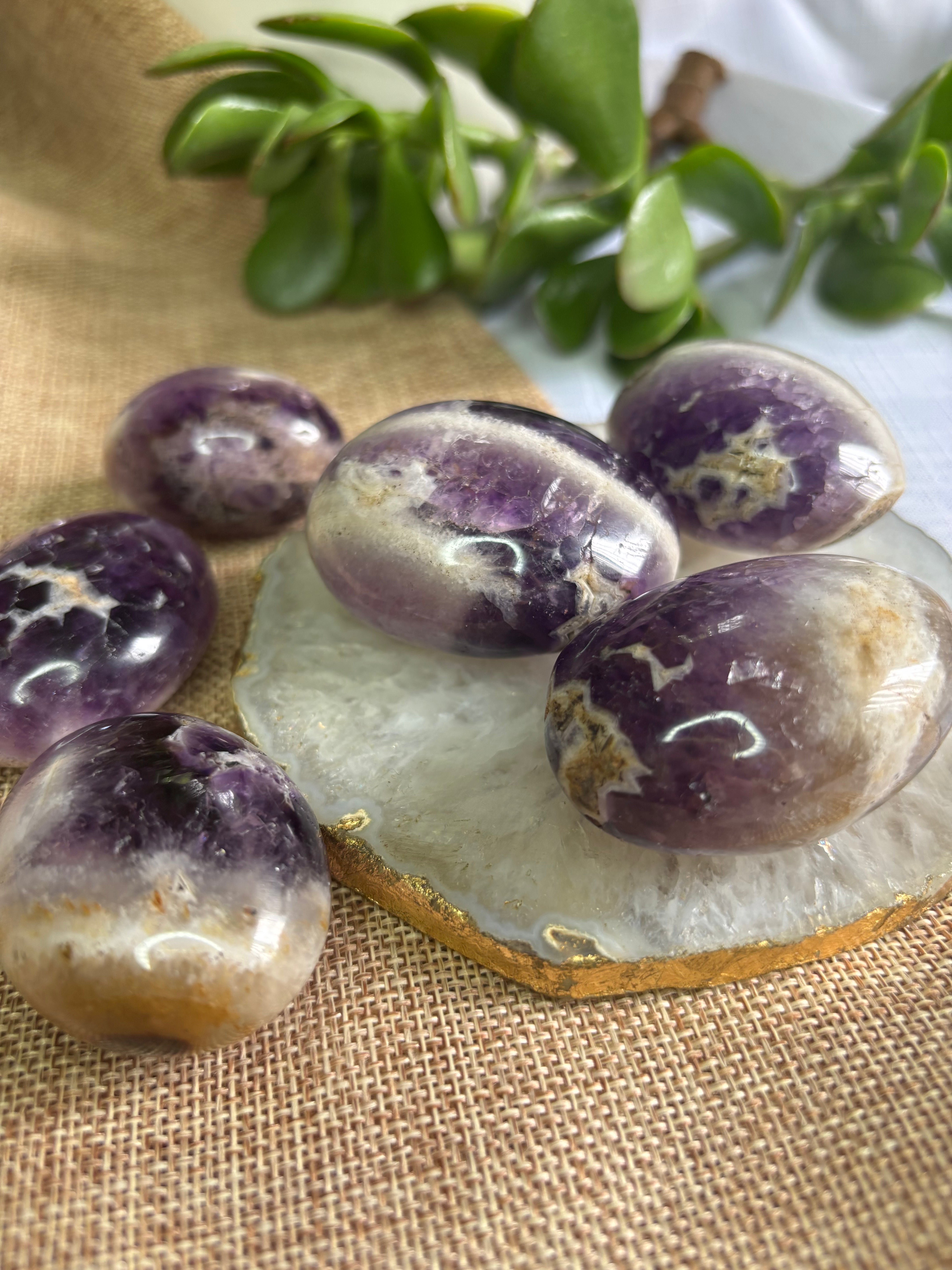 Chevron Amethyst Palm Stone
