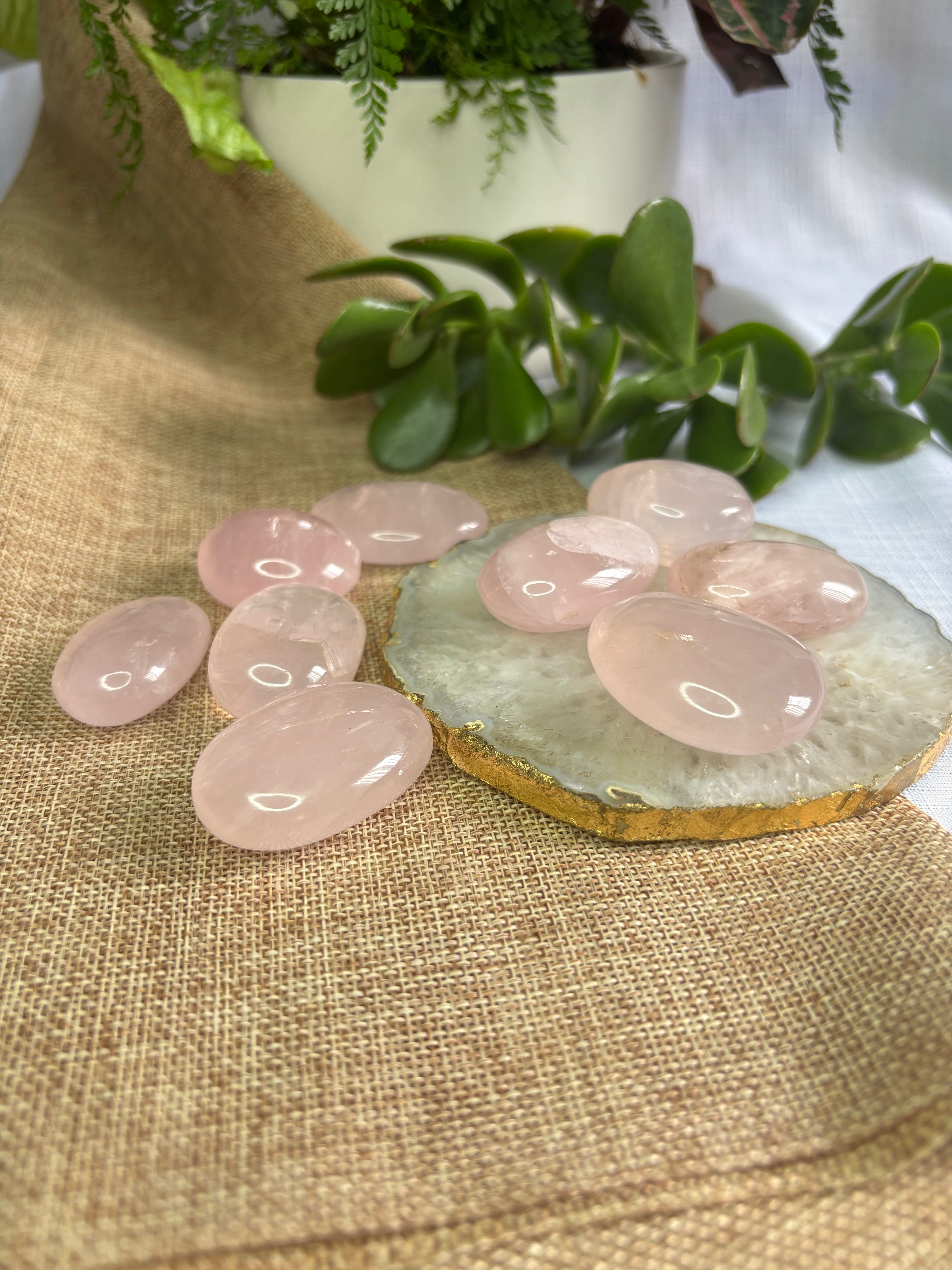 Rose Quartz Palm Stone - Mini