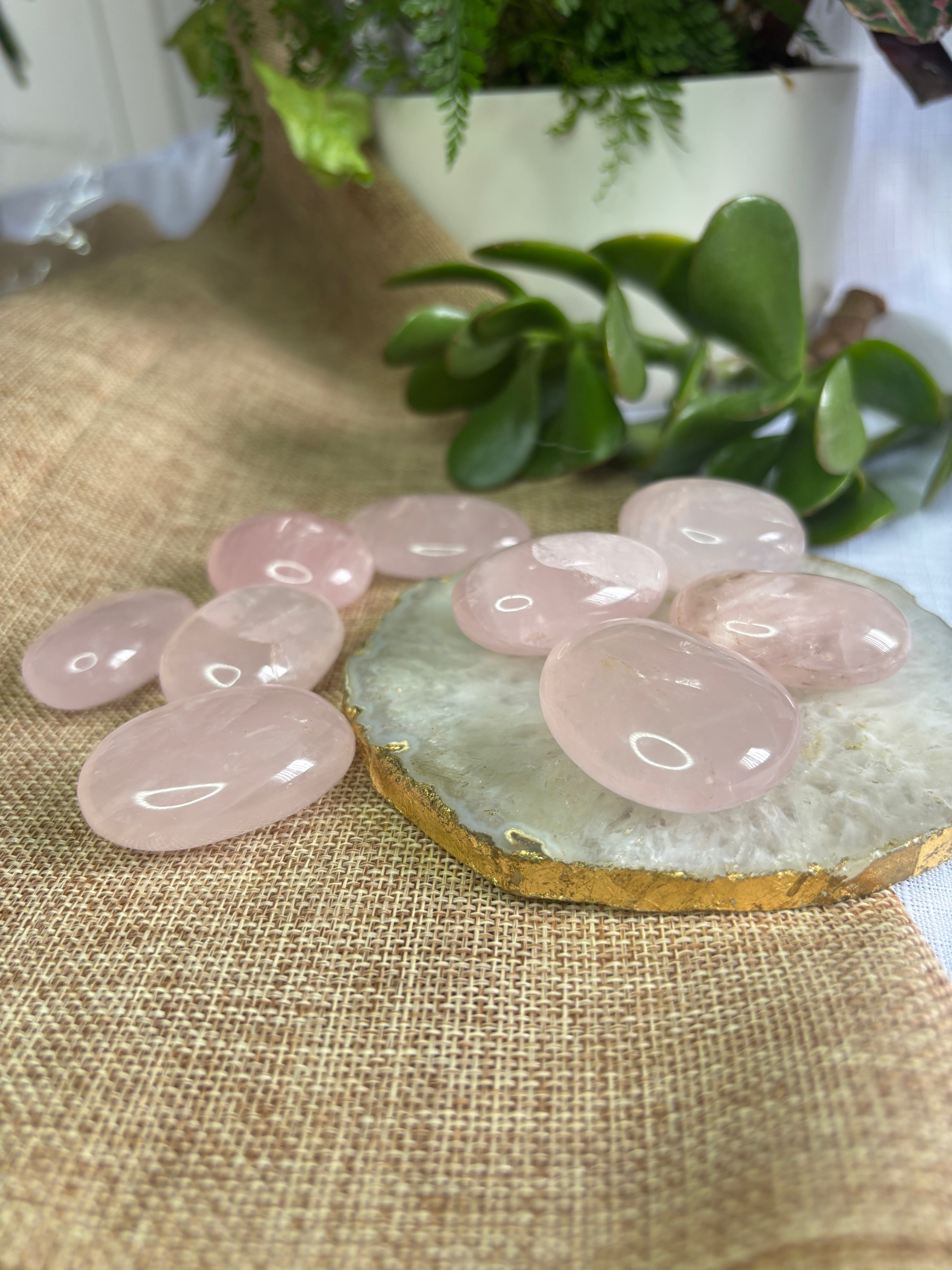 Rose Quartz Palm Stone - Mini