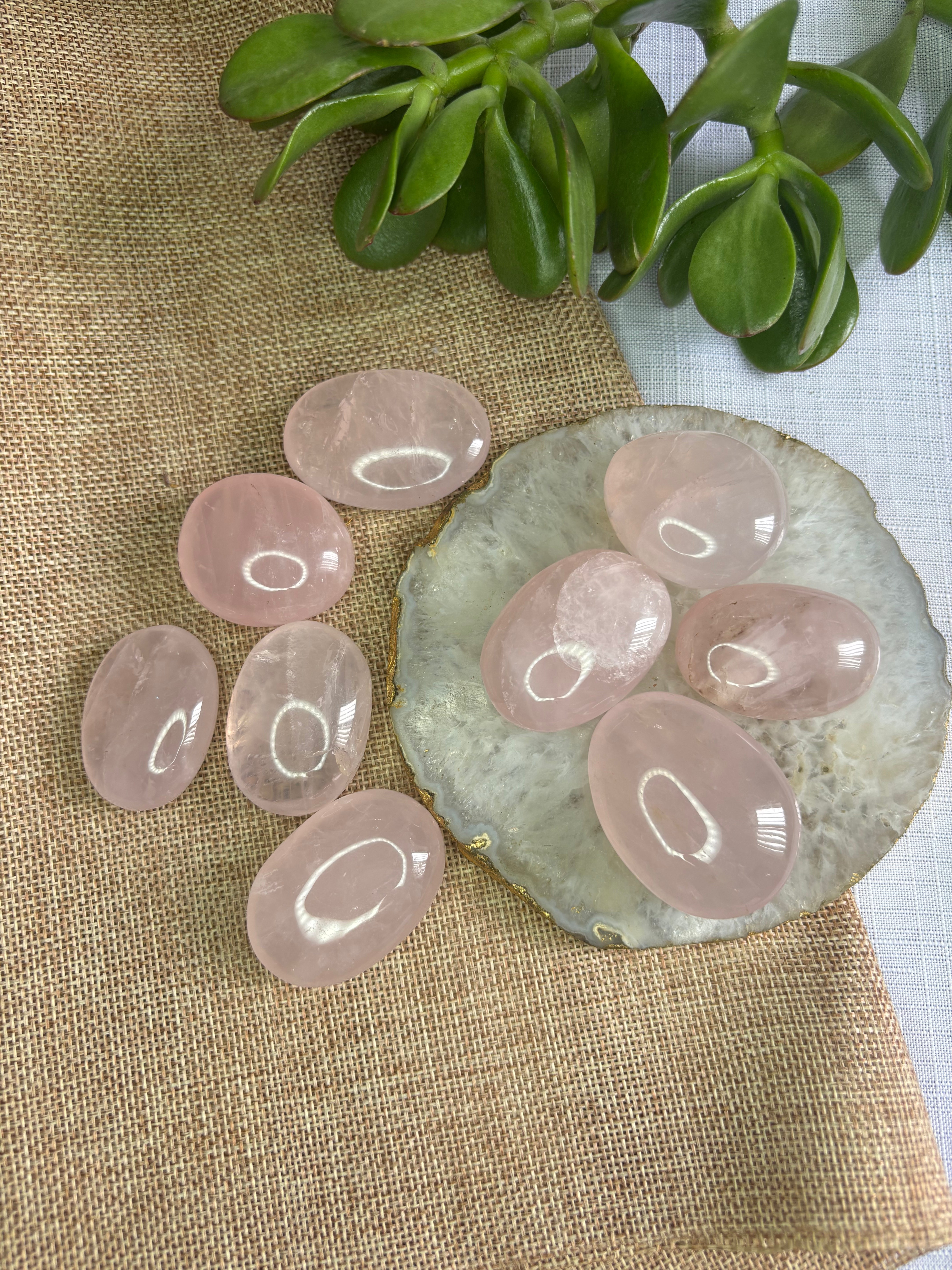 Rose Quartz Palm Stone - Mini