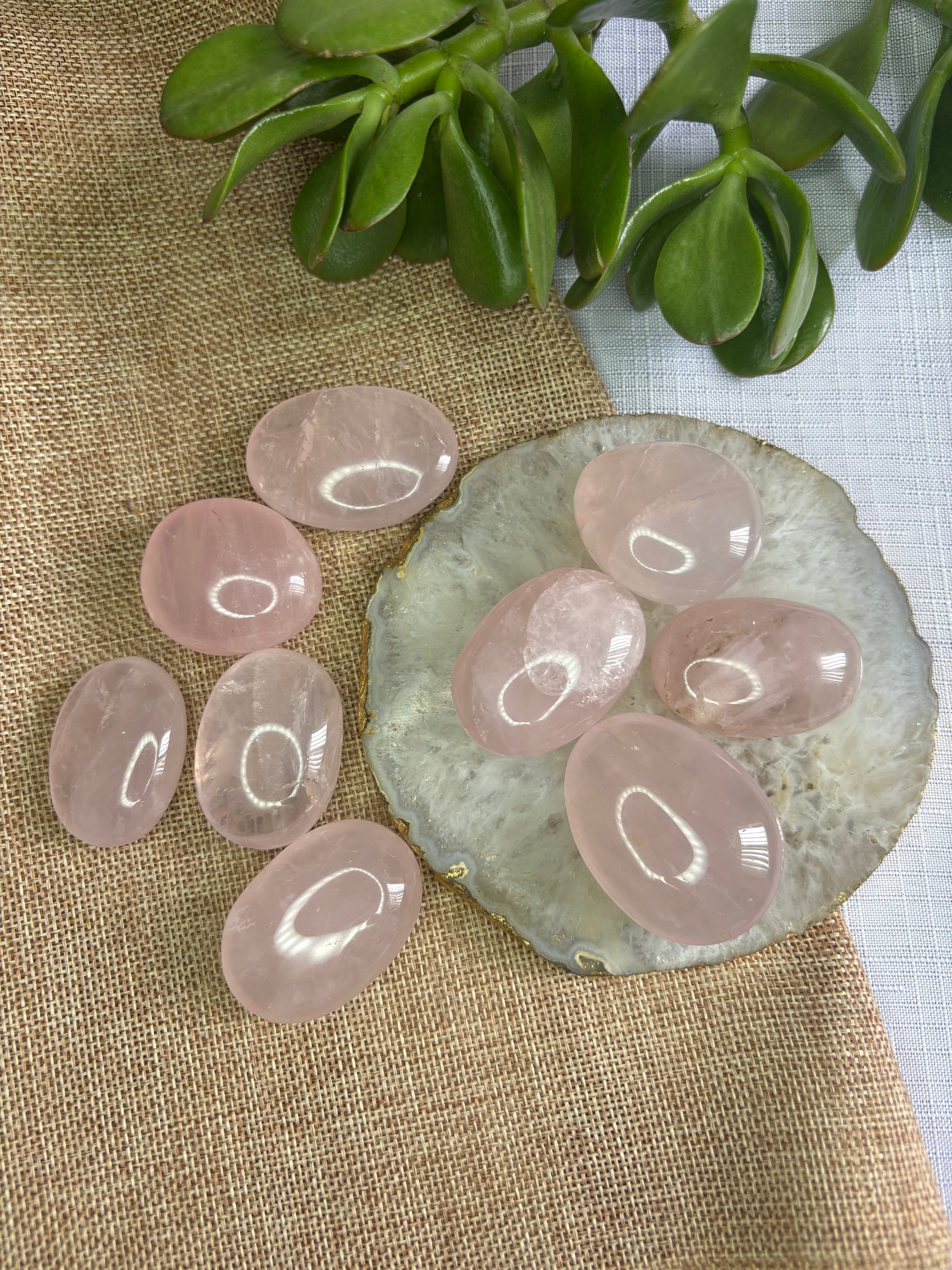 Rose Quartz Palm Stone - Mini