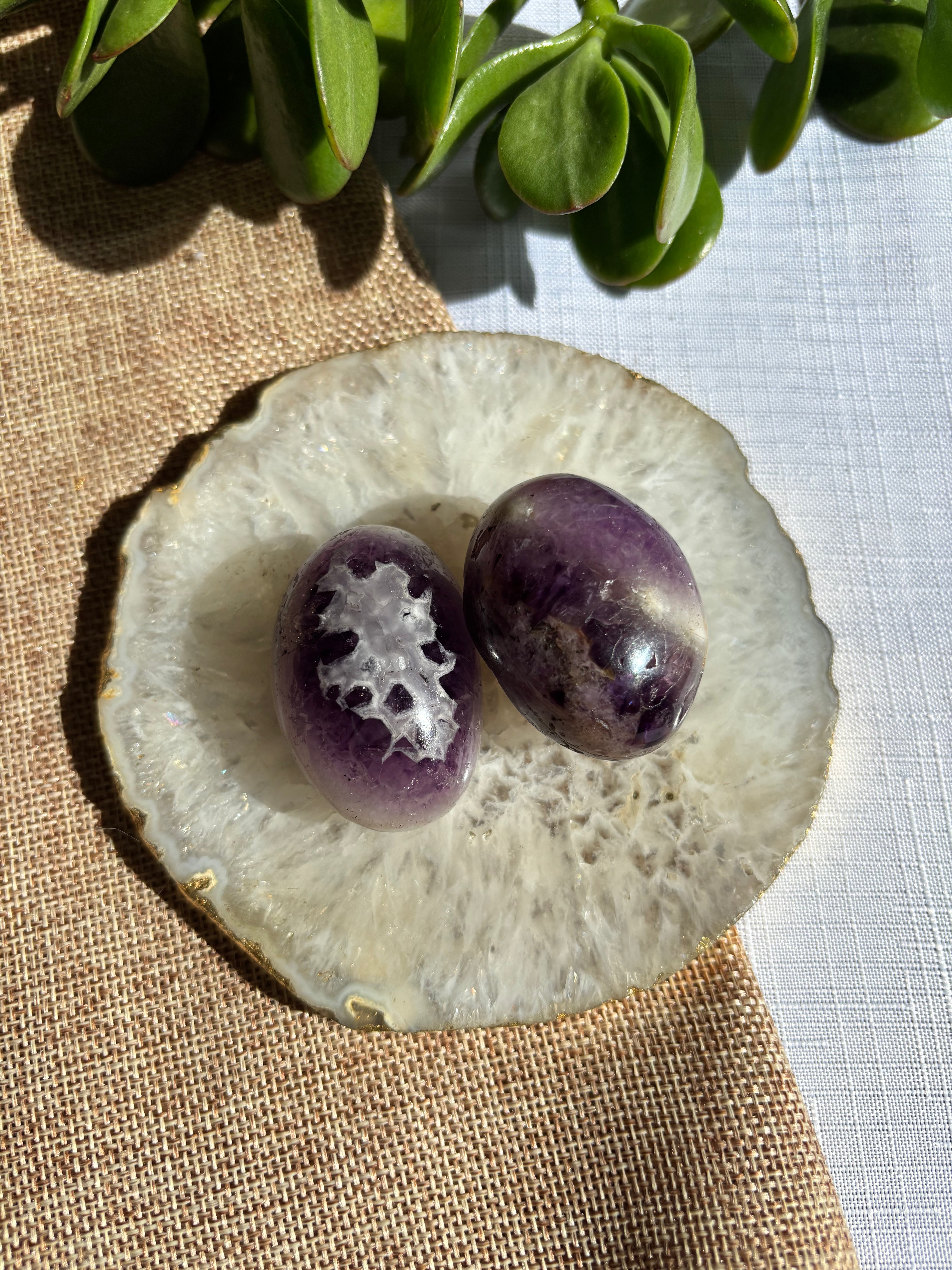 Chevron Amethyst Palm Stone
