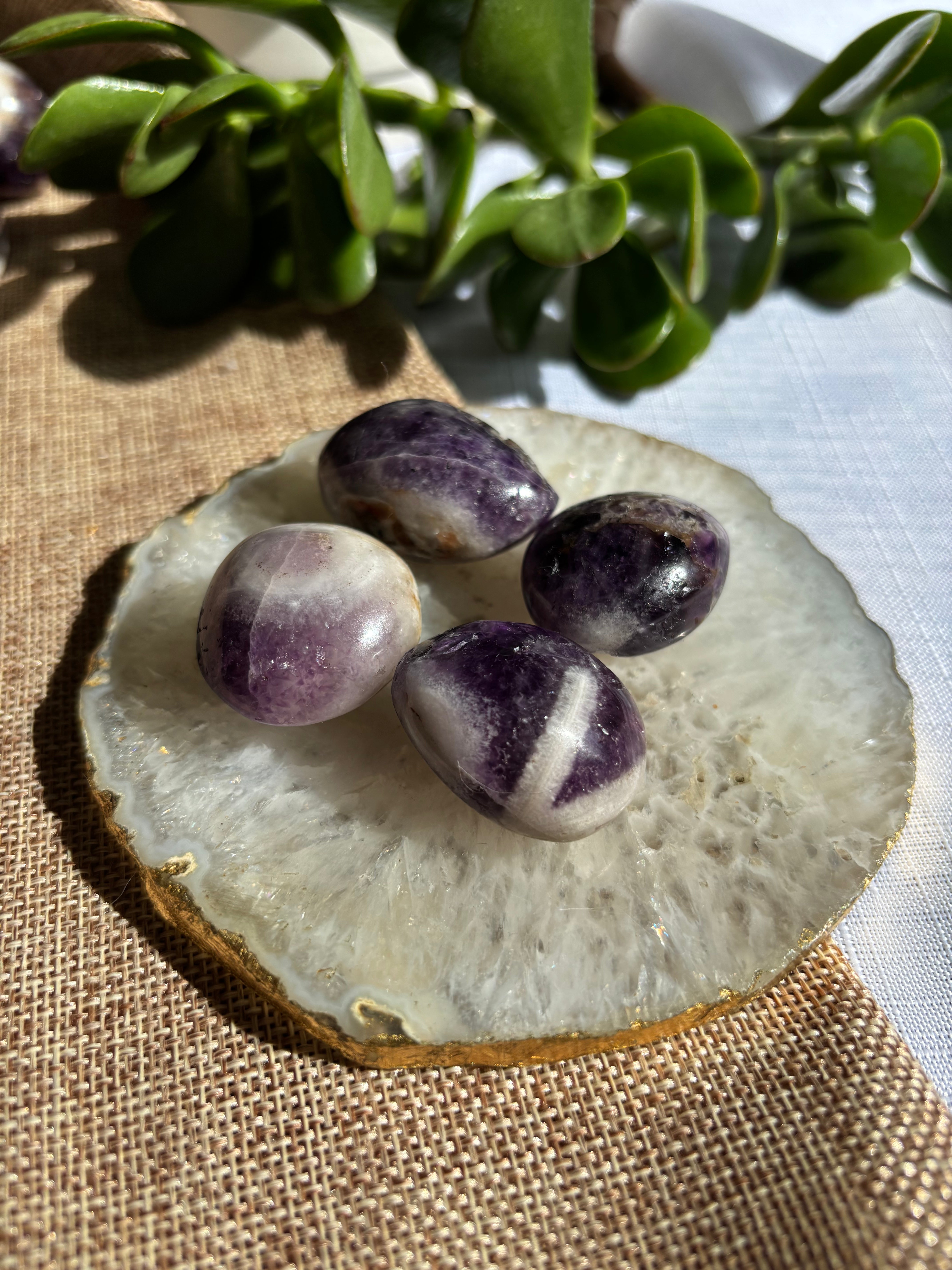 Chevron Amethyst Palm Stone