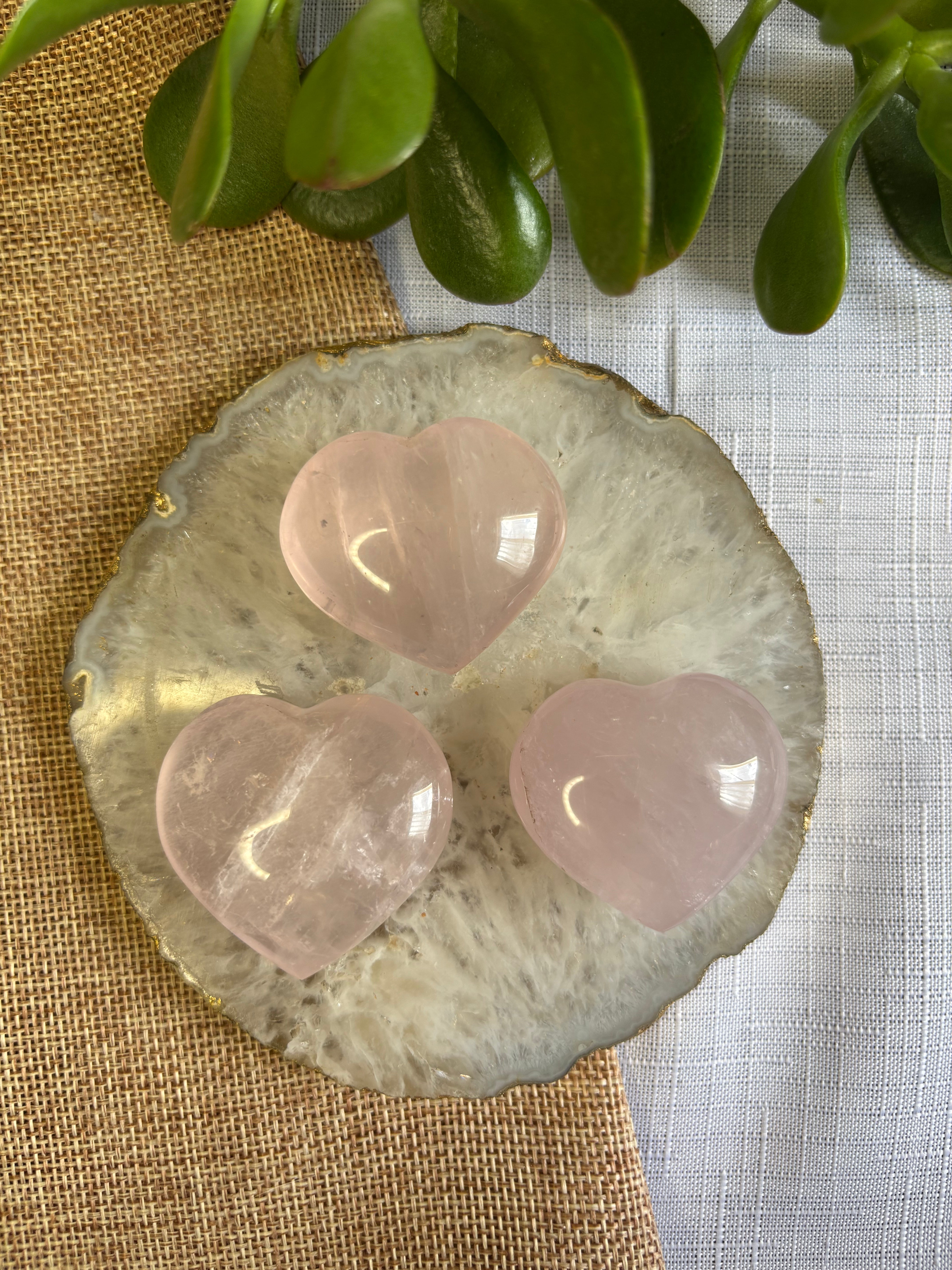 Rose Quartz & Fire Quartz Heart