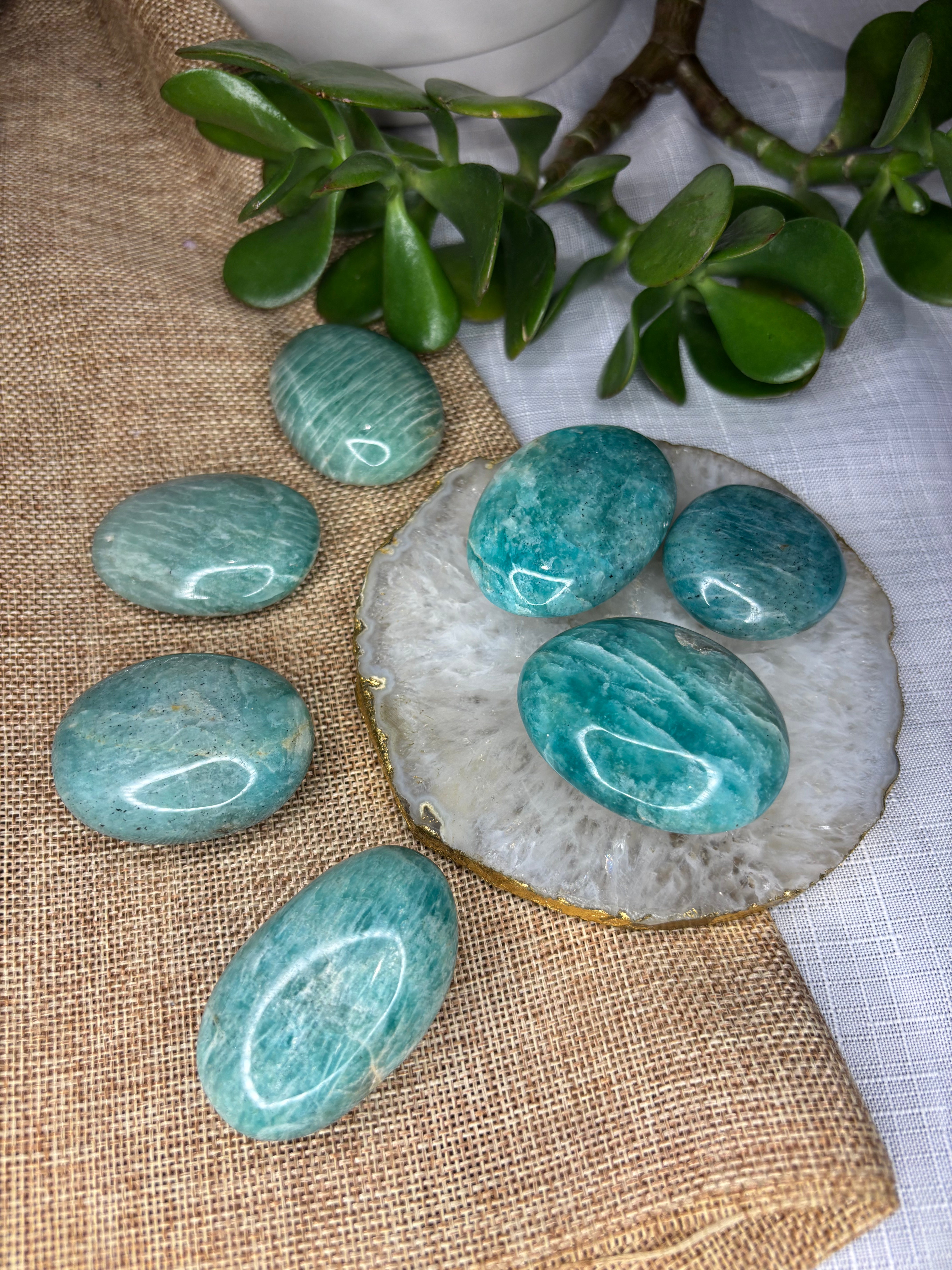Amazonite Palm Stones