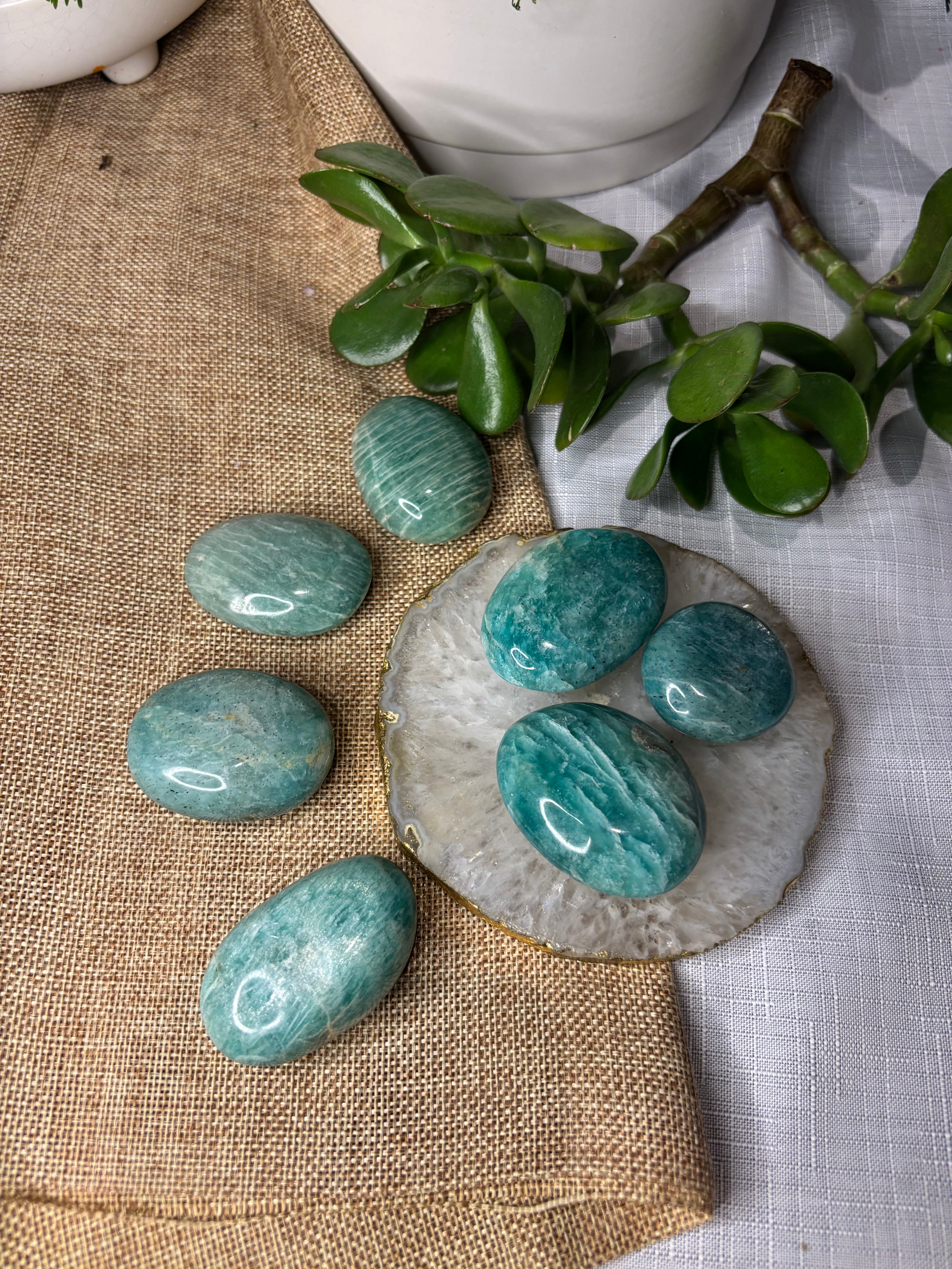 Amazonite Palm Stones