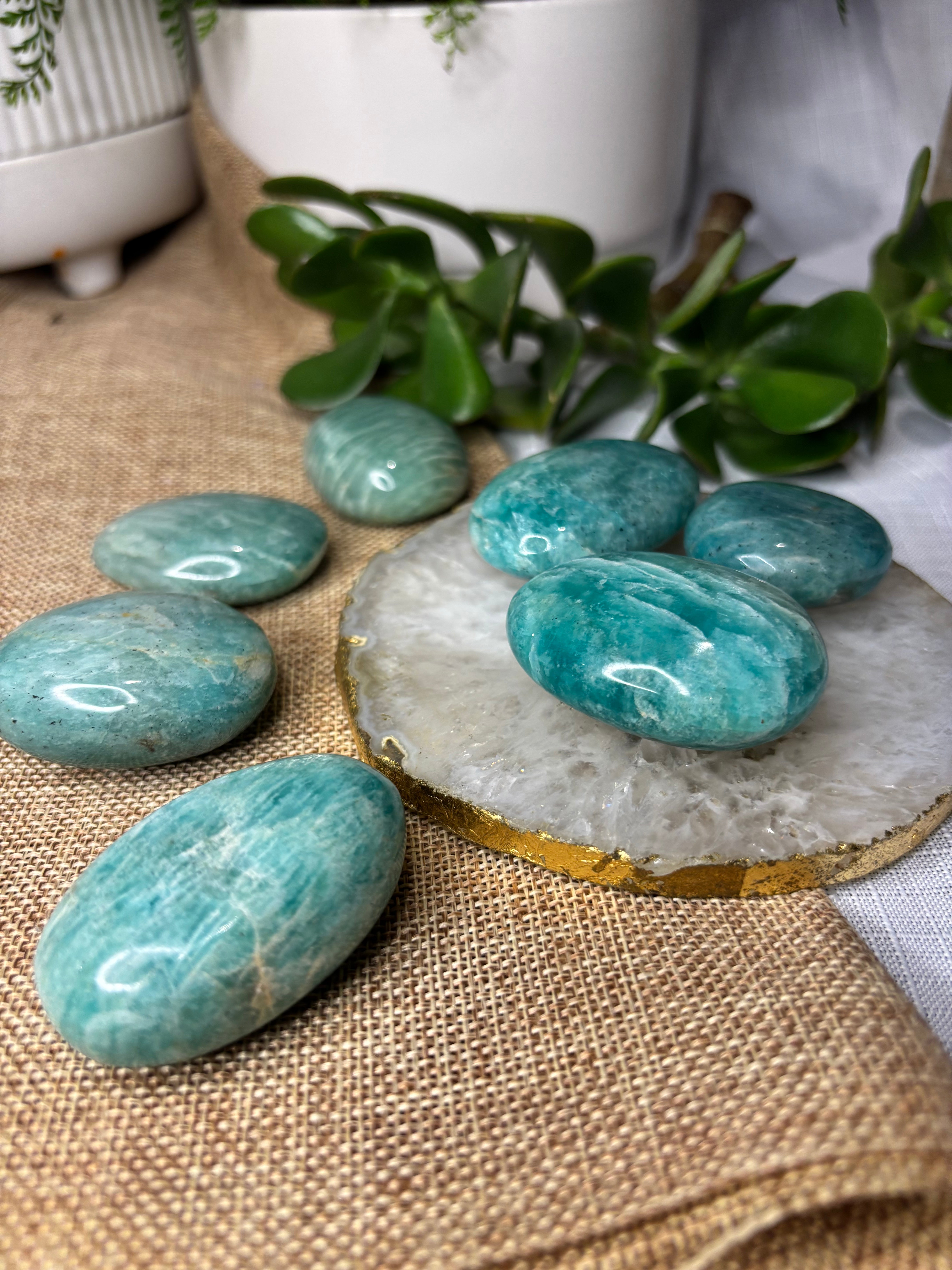 Amazonite Palm Stones
