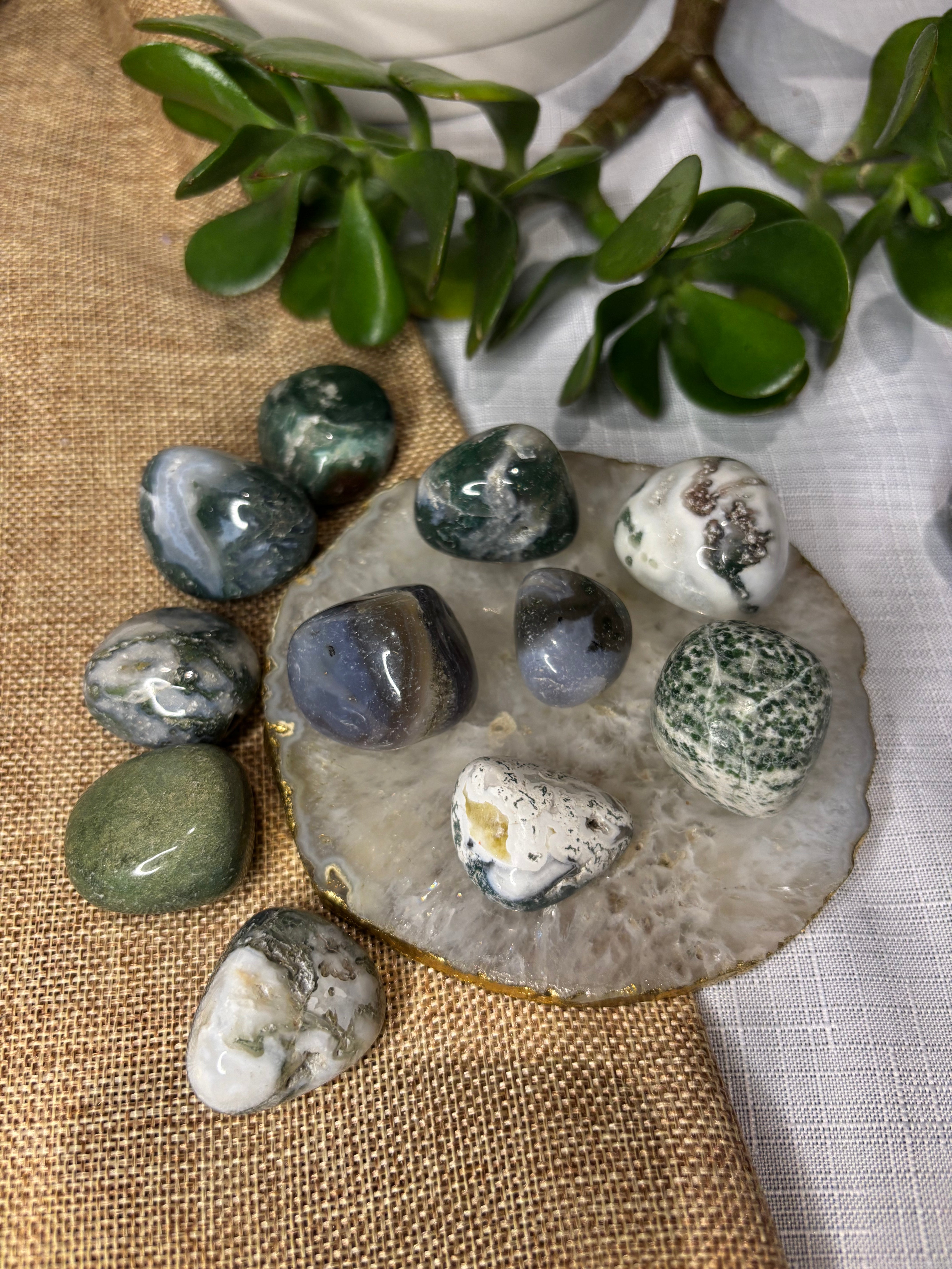 Moss Agate Tumble