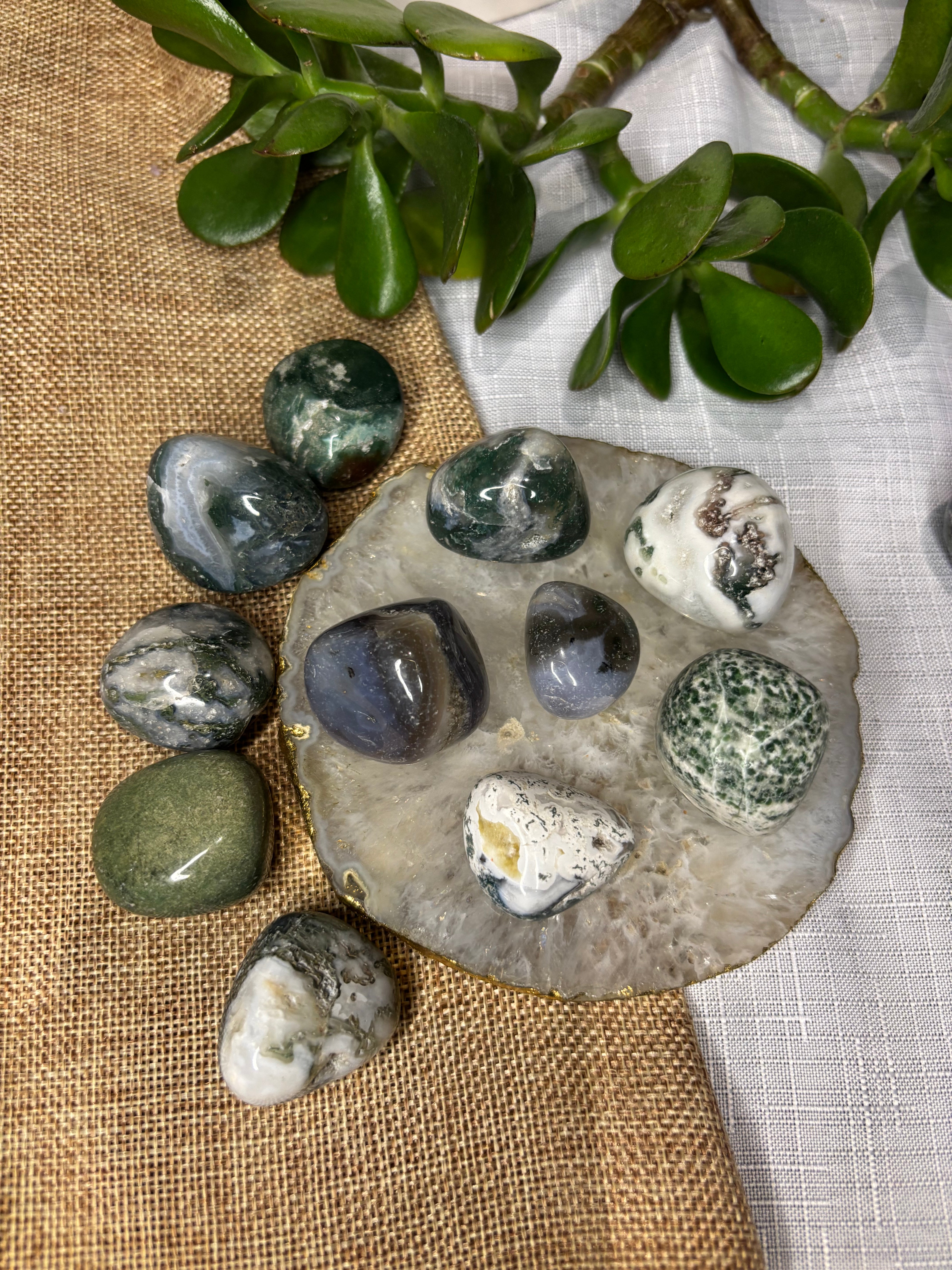 Moss Agate Tumble
