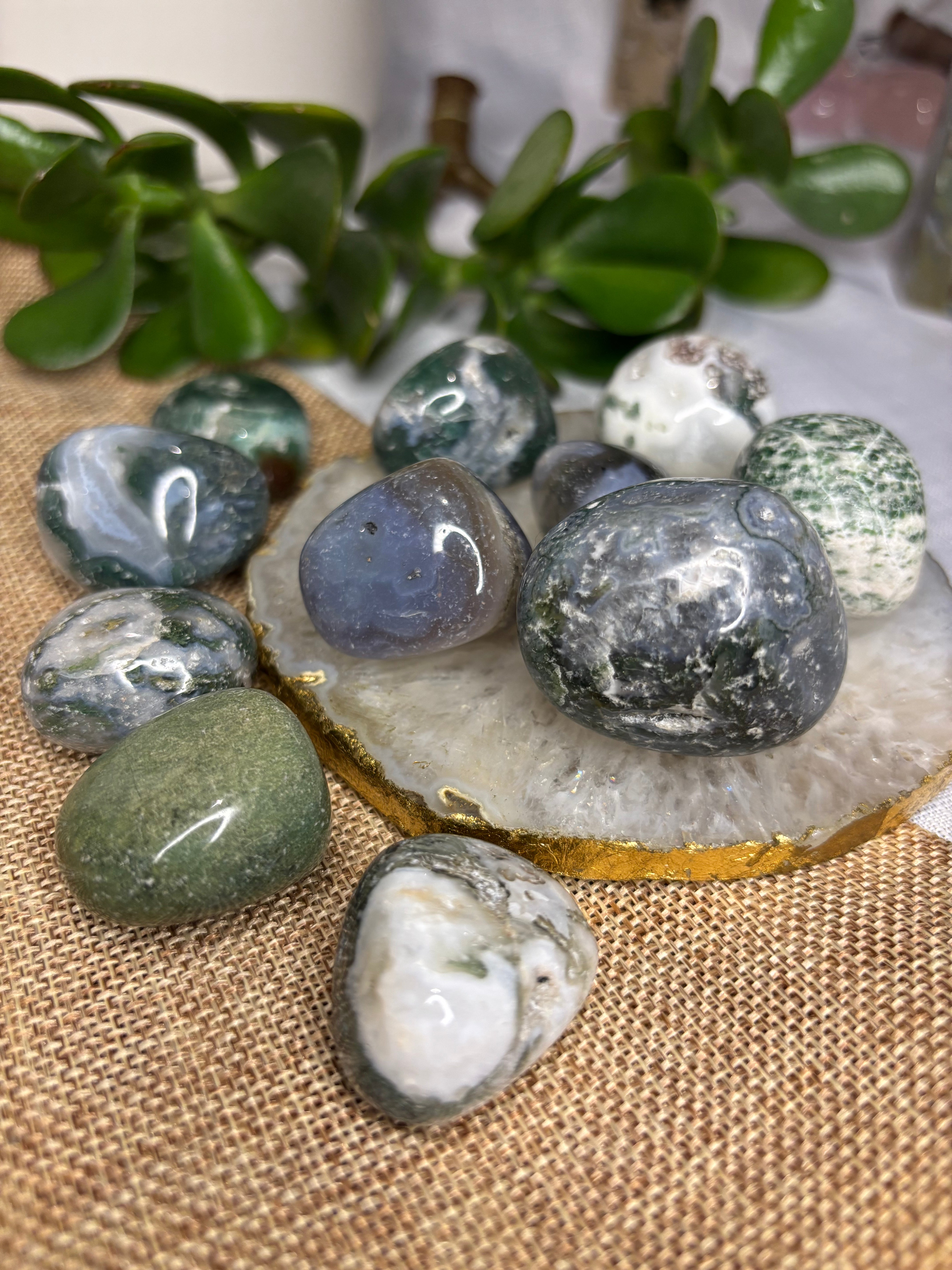 Moss Agate Tumble